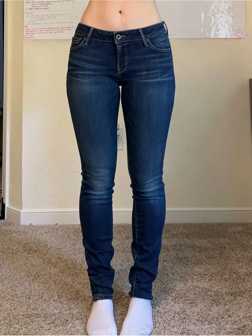 Lucky Brand Women's Faded Dark Blue low rise lolita Skinny Jeans